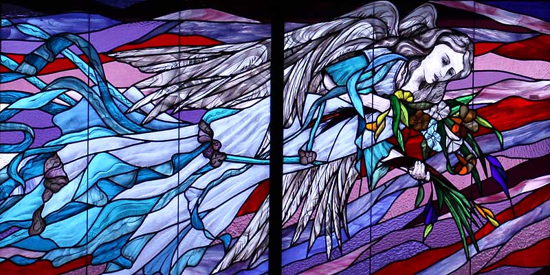 Żory witraż anioł fragment Artystyczna Pracownia Witraży Jolanta i Adam Wuttke